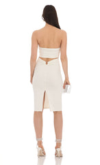 Strapless Midi Dress in White