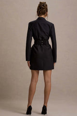 Prized | Black Tailored Blazer Mini Dress With Bow