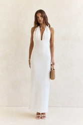 Chic By Day Halter Maxi Dress White