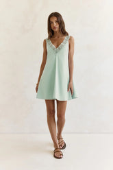 Inner Reflections Mini Dress Sage
