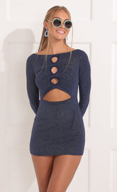 Dress in Navy Blue Shimmer