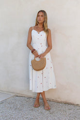 Sunny Desires Midi Dress White