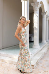 Floral Escape Satin Maxi Dress Multi