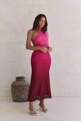 Unstoppable Moment Mesh Maxi Dress Plum