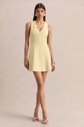 Raya | Lemon Plunge-Neck Mini Dress