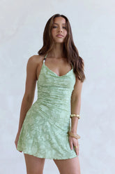 Style Of Stars Halter Mini Dress Green