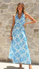 Solange Maxi Dress - Blue Floral