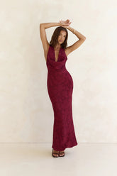 Lasting Luxuries Maxi Dress Wine