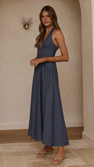 Skye Maxi Dress - Steel Blue