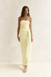 Follow You Strapless Maxi Dress Yellow