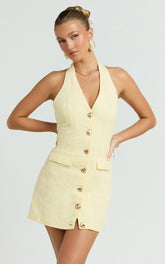 Runaway The Label - Halzie Mini Dress - In Lemon