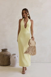 Everlasting Dream Halter Maxi Dress Yellow