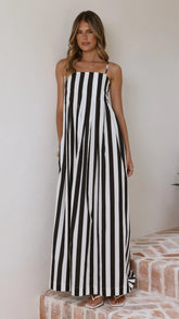 Pippa Maxi Dress - Black Stripe
