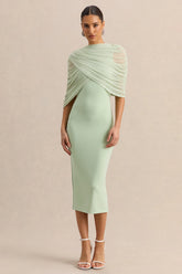 Mirana | Mint High-Neck Midi-Dress