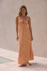 Florence Satin Maxi Dress Orange