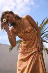 Florence Satin Maxi Dress Orange