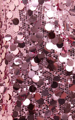 Cleo Mini Dress - Circle Sequin Mini Dress in Pink