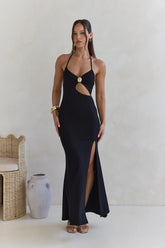 Glory Of Yours Halter Maxi Dress Black