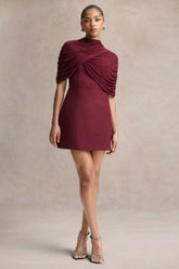 Veda | Burgundy Square-Neck Mini Dress