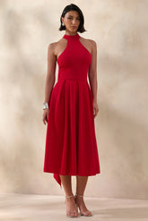 Rhode | Red Halter-Neck Midi Dress