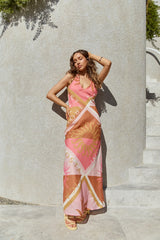 Hideaway Halter Maxi Dress Pink