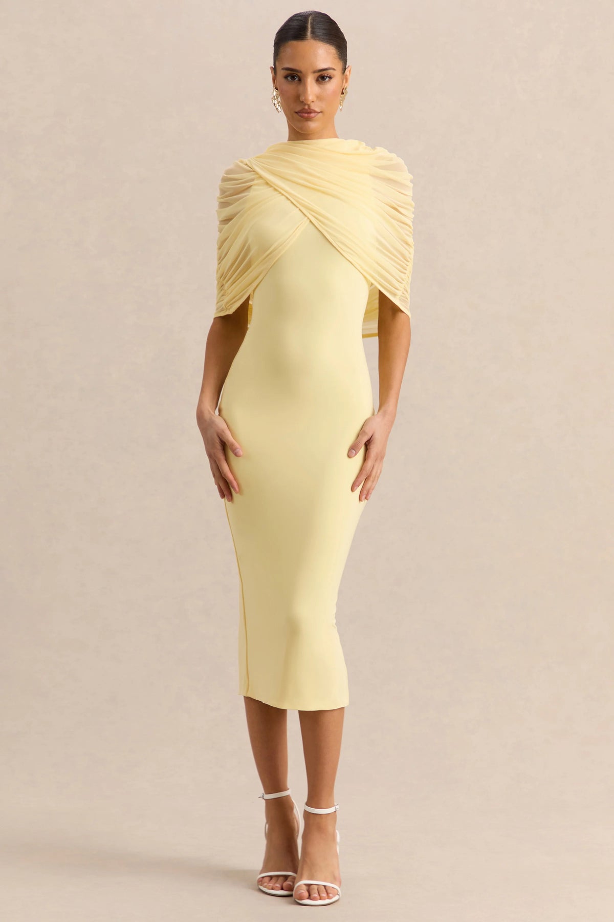 Mirana | Lemon Halter-Neck Midi-Dress