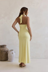 Everlasting Dream Halter Maxi Dress Yellow