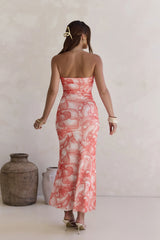 Dreaming Of Days Strapless Maxi Dress Orange