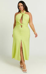 Amalie The Label - Levine Halter Front Cut Out Midi Dress - In Citrus
