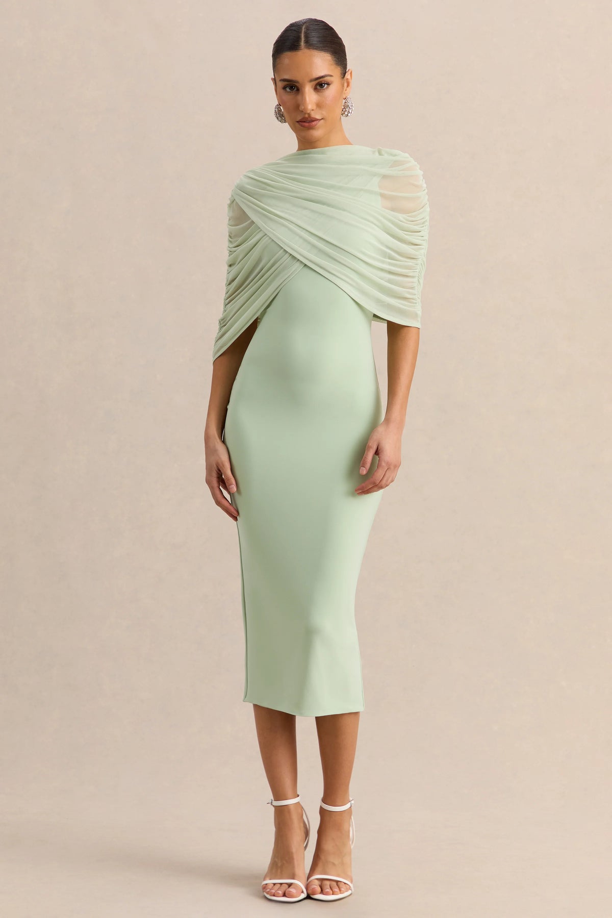 Mirana | Mint High-Neck Midi-Dress