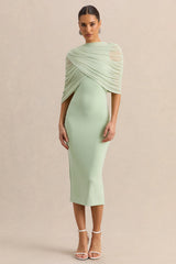 Mirana | Mint High-Neck Midi-Dress