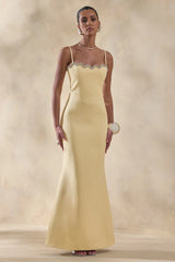 Story | Lemon Scalloped Sweetheart-Neck Maxi Dress With Embellished-Detailing