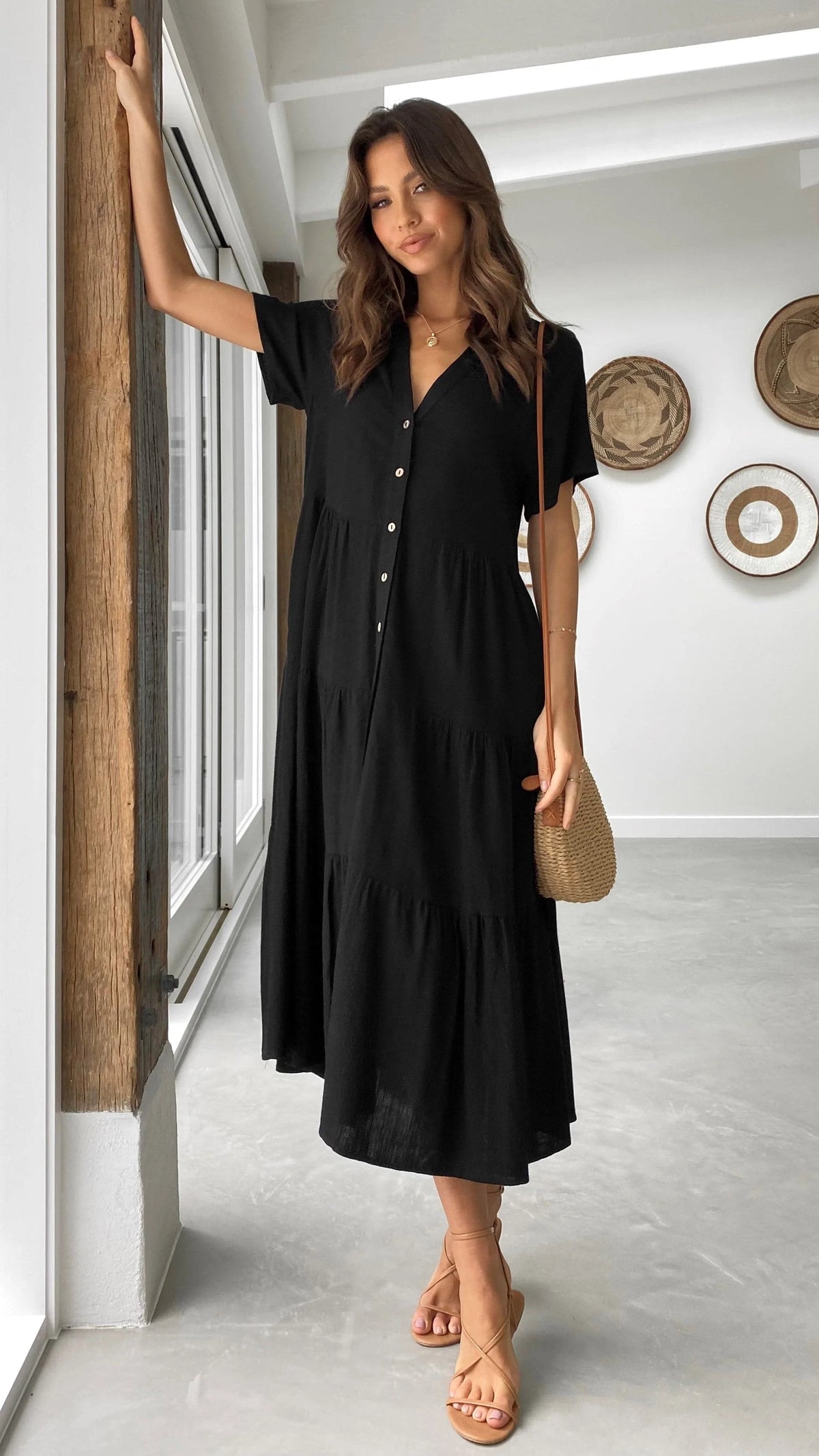 Kimberly Midi Dress - Black