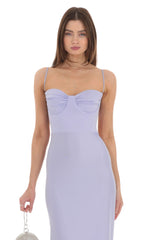 Ruched Maxi Dress in Blue